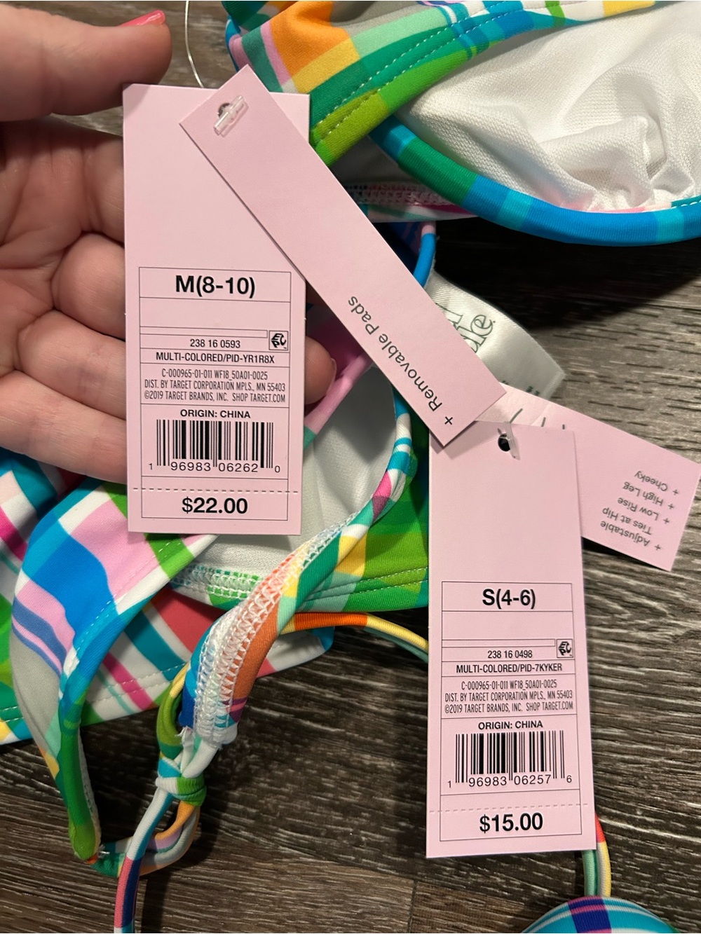 NWT wild fable Multicolor Plaid Bikini Set - M top and S bottom - Picture 6 of 6